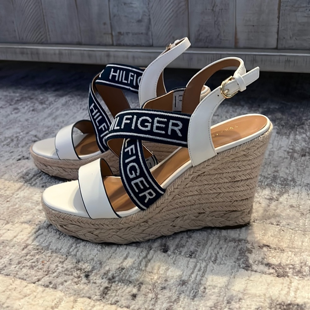 Tommy Hilfiger wedge sandals.